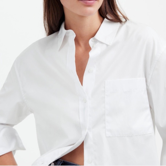 NWT Madewell White Relaxed Button-Up Shirt SZ Various - Picture 3 of 16
